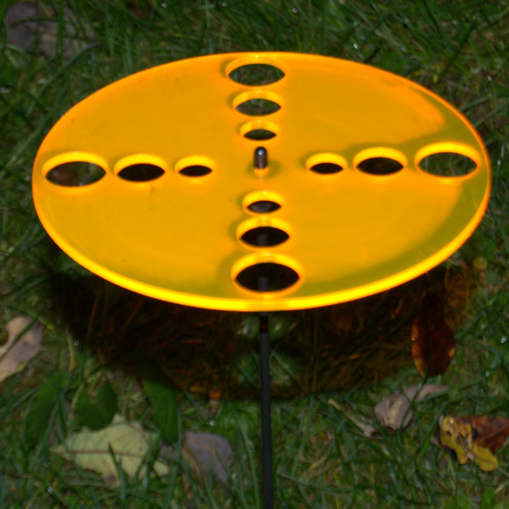 Sonnenfänger - Scheibe rund in Orange Maße: 180×180 mm, Schwingstab: 700 mm Cutout