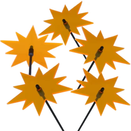 Sonnenfänger Set: 5x Stern in Orange, Maße:100x100 mm