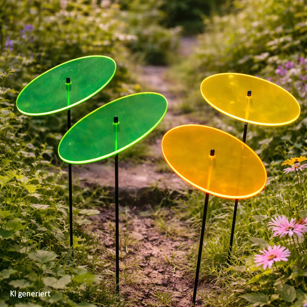 Sonnenfänger Set: 4x Ellipse in Grün / Orange im Sommer
