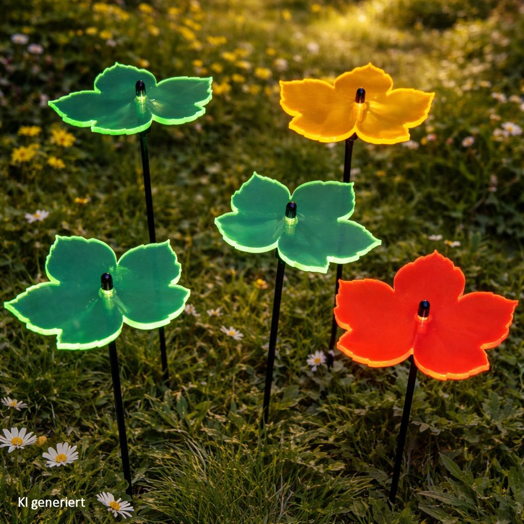 Sonnenfänger 5er Set Ahornblatt im Sommer