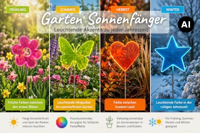 Garten Sonnenfänger im Frühling, Herbst, Winter und Sommer
